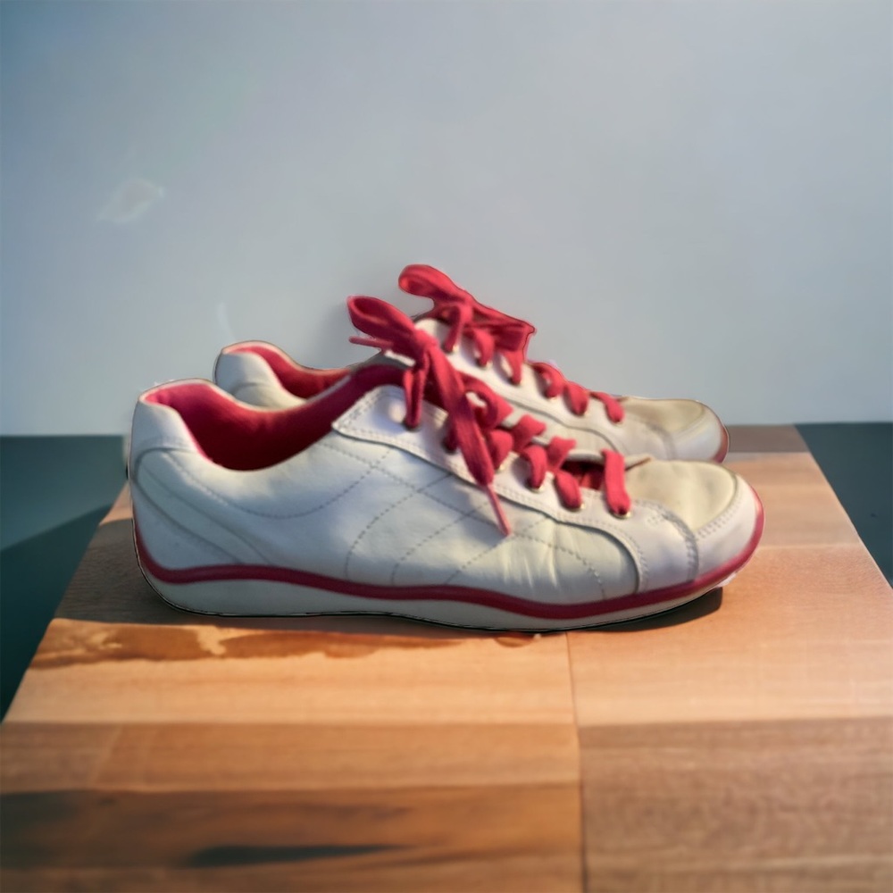 FOOTJOY LOPRO GOLF SHOES WOMENS SIZE 7M 97246 SPIKELESS WHITE LEATHER PINK LACES